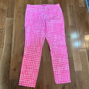 Lilly Pulitzer South Ocean Skinny Crop- pink gingham